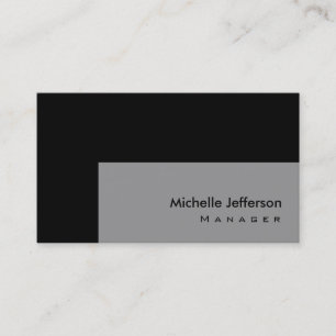 Trendy Stylish Gray Black Business Card Visitenkarte
