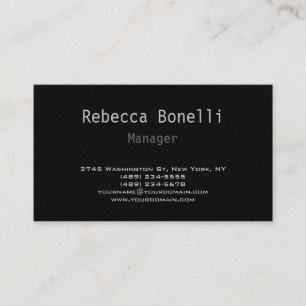Trendy Stylish Gray Black Manager Business Card Visitenkarte
