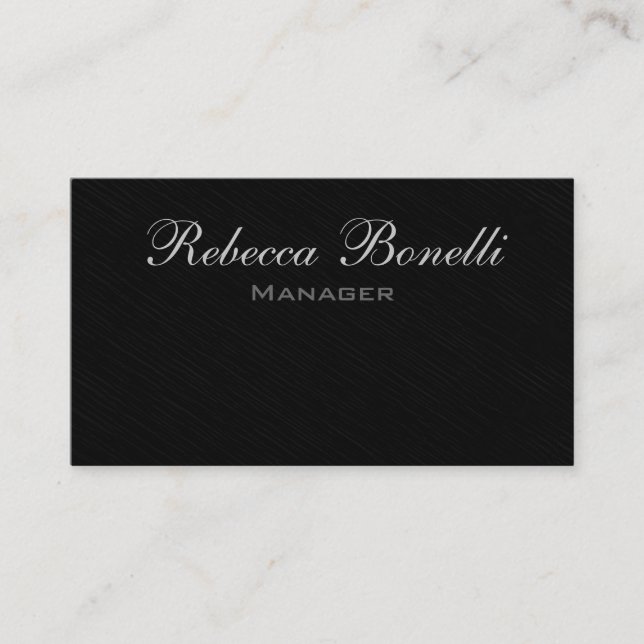 Trendy Stylish Gray Black Manager Business Card Visitenkarte (Vorderseite)