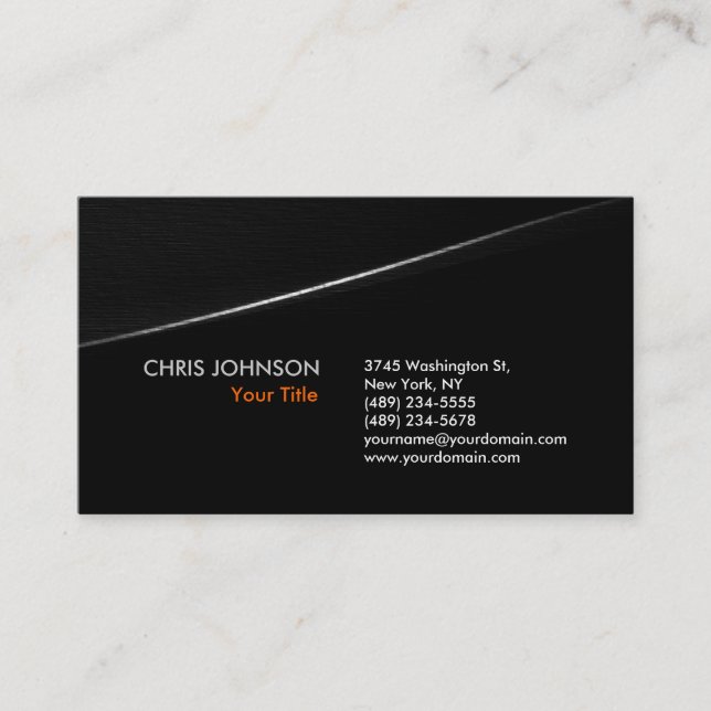 Trendy Stylish Gray Black Wave Business Card Visitenkarte (Vorderseite)