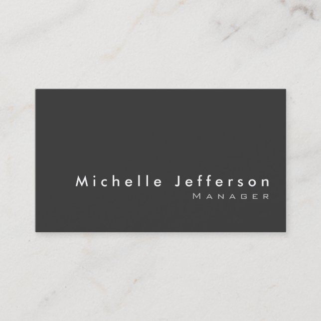 Trendy Stylish Gray Chic Business Card Visitenkarte (Vorderseite)