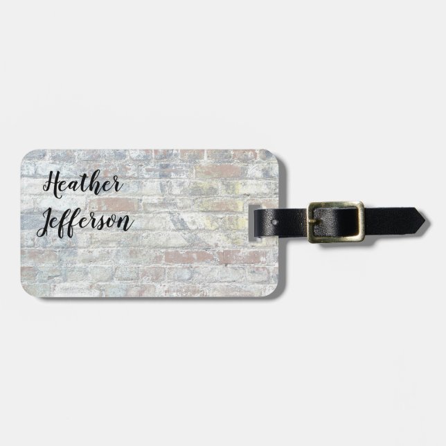 Trendy Stylish Gray Minimalistische Schlichte Wall Gepäckanhänger (Vorderseite horizontal)