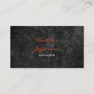 Trendy Stylish Gray Pattern Orange Script Manager Visitenkarte