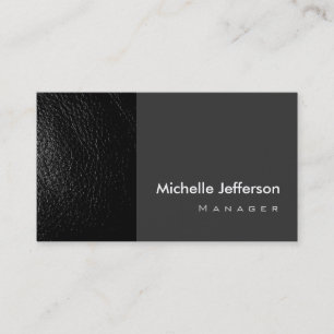 Trendy Stylish Leather Black Gray Business Card Visitenkarte