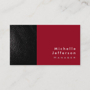 Trendy Stylish Leather Carmine Red Business Card Visitenkarte