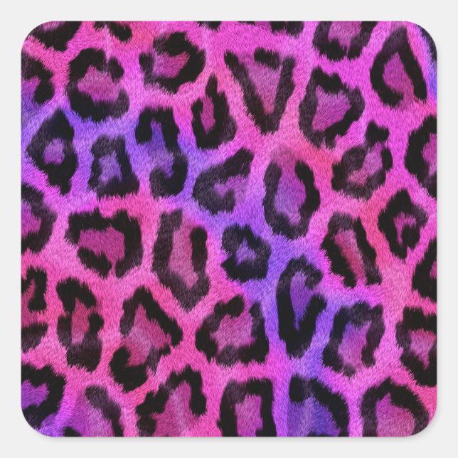 Trendy Stylish Leopard Pattern Quadratischer Aufkleber (Vorderseite)