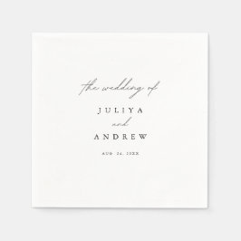 Trendy stylish Minimalistisch script wedding Serviette