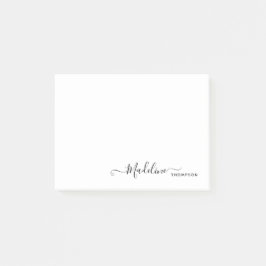 Trendy Stylish Modern Girly Script Black Post-it Klebezettel