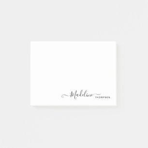 Trendy Stylish Modern Girly Script Black Post-it Klebezettel