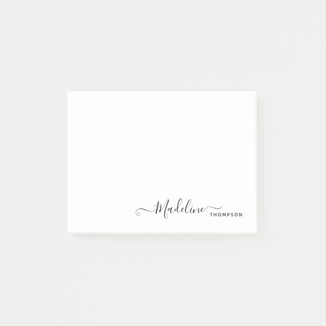 Trendy Stylish Modern Girly Script Black Post-it Klebezettel (Vorderseite)