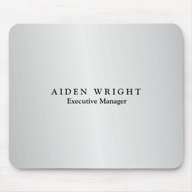 Trendy Stylish Modern Minimalistisch Silver Gray Mousepad (Vorne)