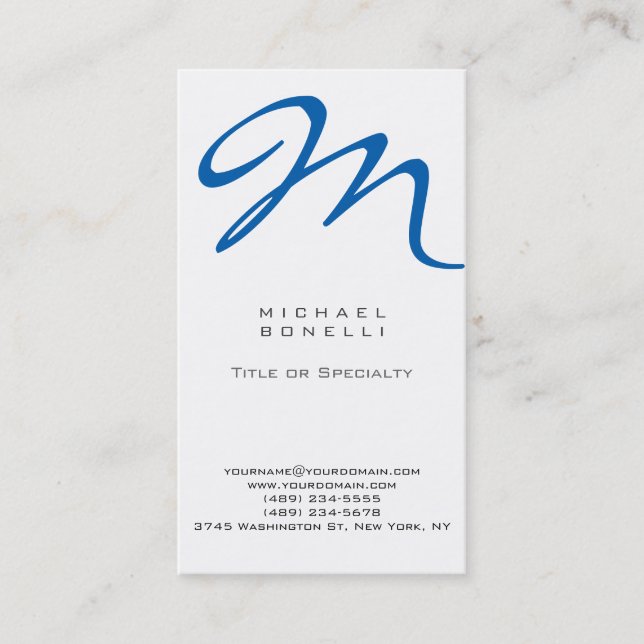 Trendy Stylish Monogram Standard Business Card Visitenkarte (Vorderseite)