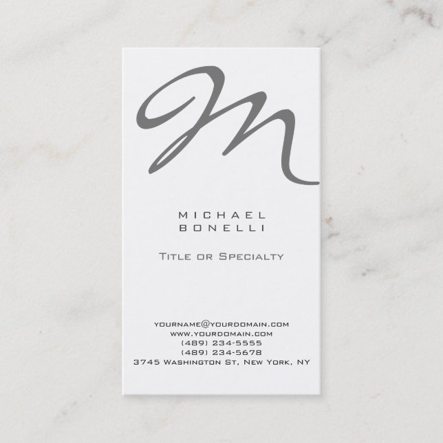 Trendy Stylish Monogram Standard Business Card Visitenkarte (Vorderseite)