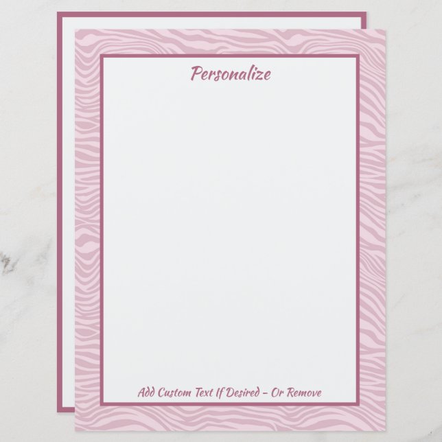 Trendy Stylish Pink Zebra Waves Personalisiert (Vorne/Hinten)