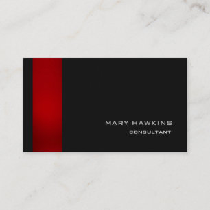 Trendy Stylish Red Black Modern Elegant Minimalist Visitenkarte