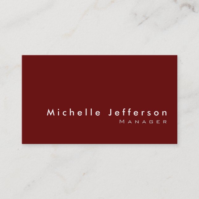 Trendy Stylish Red Chic Business Card Visitenkarte (Vorderseite)
