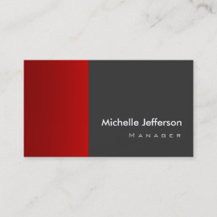 Trendy Stylish Red Gray Business Card Visitenkarte