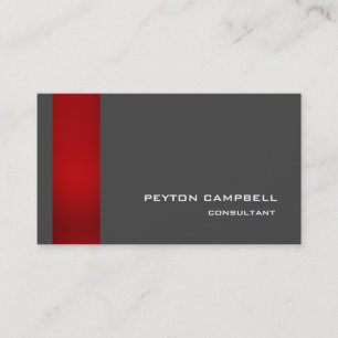 Trendy Stylish Red Gray Moderne Elegant Visitenkarte