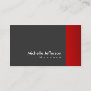 Trendy Stylish Red Gray Striping Business Card Visitenkarte