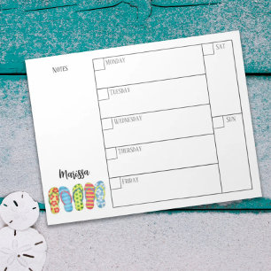 Trendy Stylish Weekly Planer Calendar Beach Notizblock