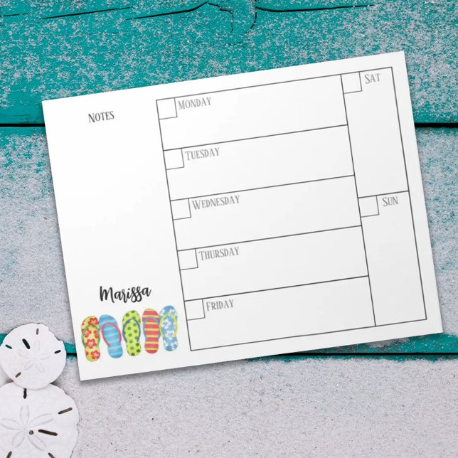 Trendy Stylish Weekly Planer Calendar Beach Notizblock (Von Creator hochgeladen)