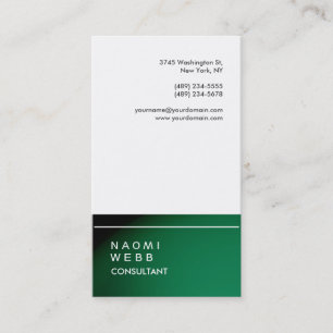 Trendy Stylish White Green Consultant Creative Visitenkarte