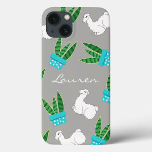 Trendy Succules & Sleeping Llama   PERSONALISIERT Case-Mate iPhone Hülle
