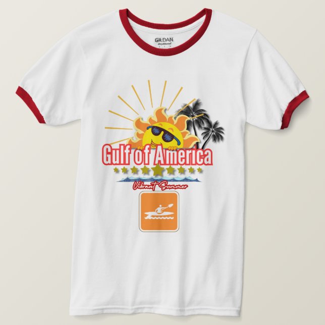 Trendy Summer Design T - Shirt - Lebhaftes Golf Re (Design vorne)