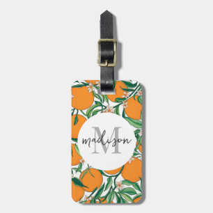 Trendy Summer Orange Citrus Frucht Blossom Muster Gepäckanhänger
