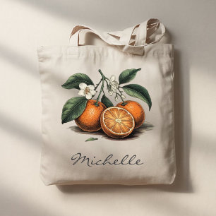 Trendy Summer Tropical Watercolor Citrus Orange Tragetasche