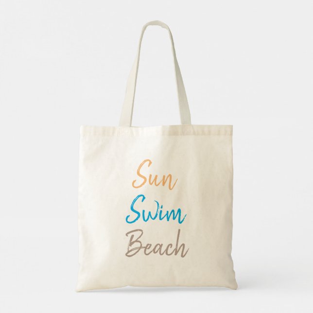 Trendy Sun Swim Beach Custom Tragetasche (Rückseite)