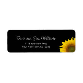 Trendy Sunflower Botanical Boho Black