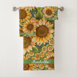 Trendy Sunflower Schöne Sammlung Badhandtuch Set