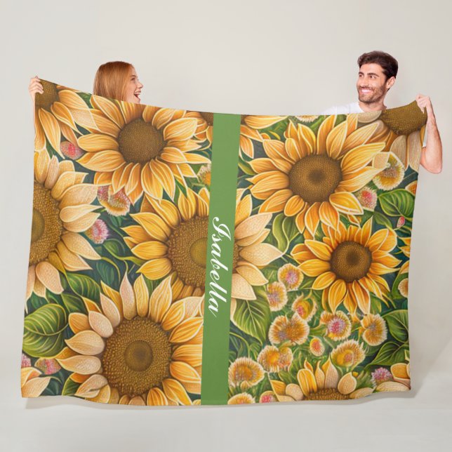 Trendy Sunflower Schöne Sammlung Fleecedecke (Beispiel)