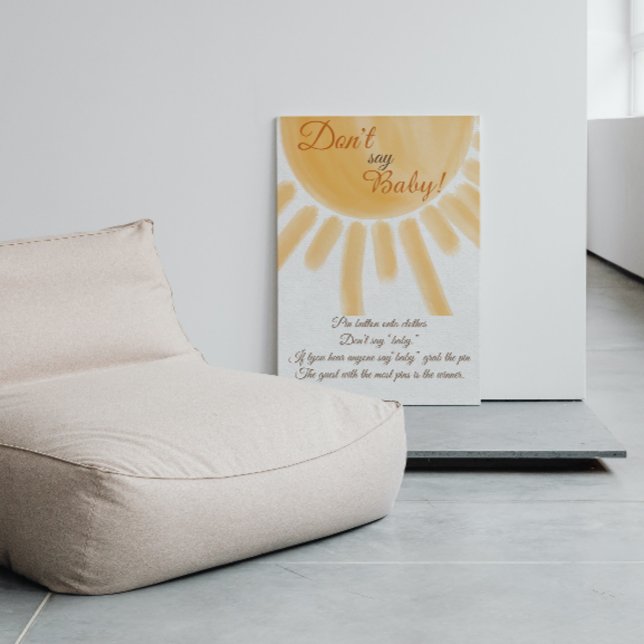 Trendy Sunshine Ray Say Baby Shower Game Poster (Von Creator hochgeladen)