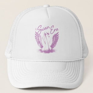 Trendy Swan Era Lila Print Truckerkappe