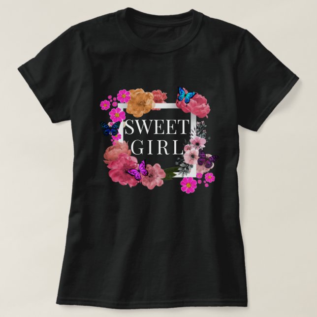 Trendy Sweet Girl T - Shirt (Design vorne)