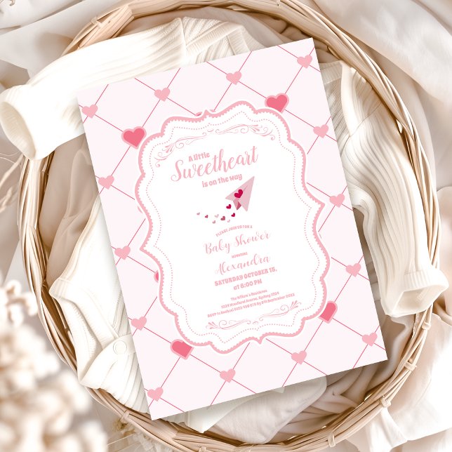 Trendy Sweetheart Valentine's Day Baby Shower Einladung (Von Creator hochgeladen)