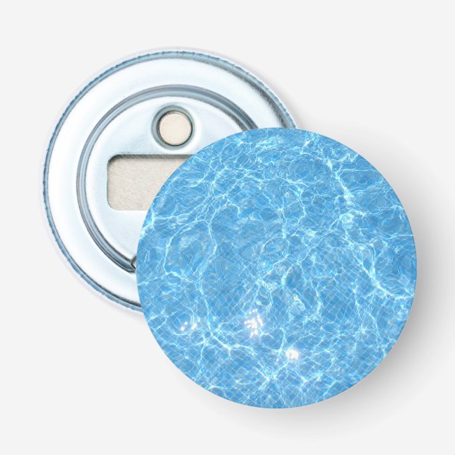 Trendy Swimming Pool Blaue Blank Vorlage Flaschenöffner (Vorderseite)