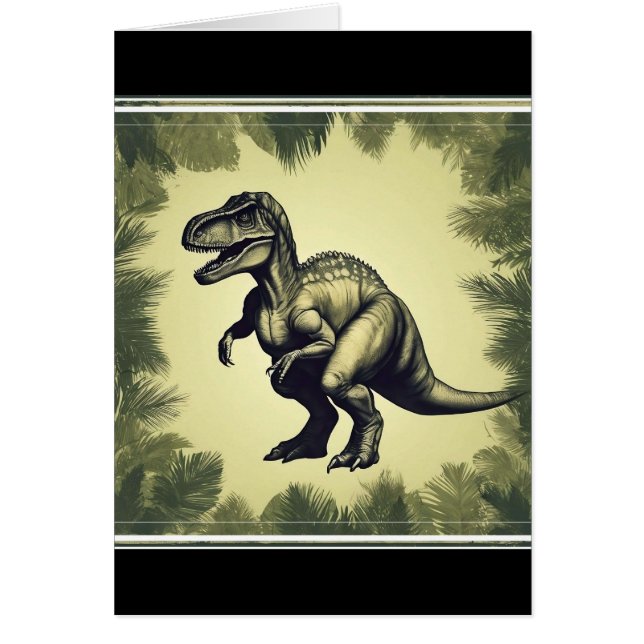 Trendy T-Rex Dinosaur Grußkarte (Vorne)