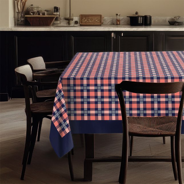 Trendy Tablecloth in Coral Navy Classic mit Flair Tischdecke (Trendy Tablecloth in Coral Navy Classic with Flair)