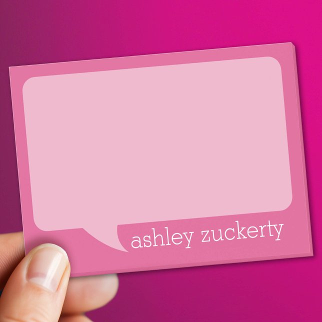 Trendy Talk Blase mit Personalisiertem Namen Post-it Klebezettel (Custom Post It Notepad)