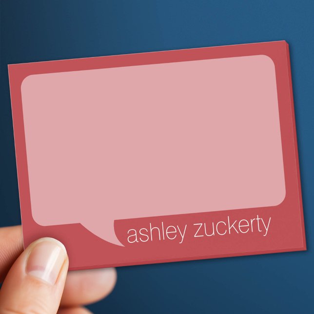 Trendy Talk Blase mit Personalisiertem Namen RED Post-it Klebezettel (Custom Post It Note Pad)