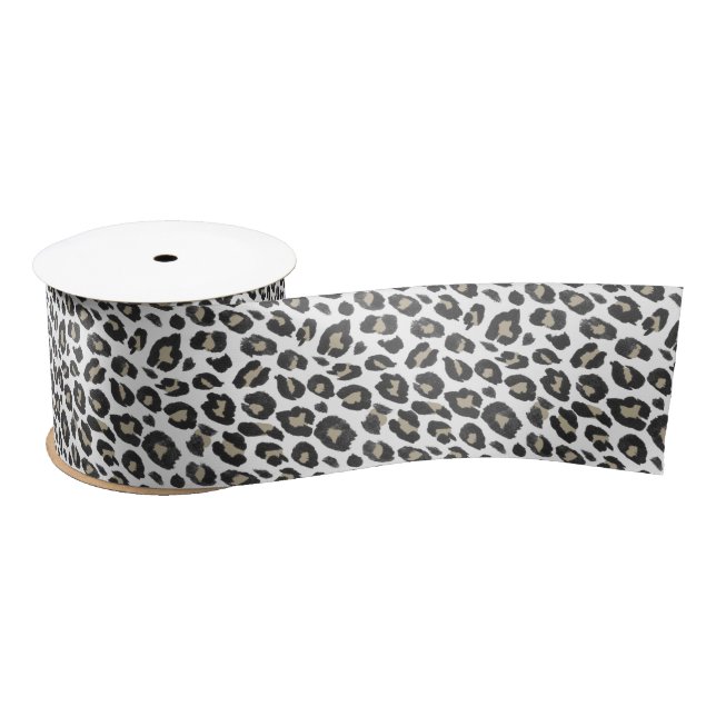 Trendy Tan Leopard Print Satinband (Spule)