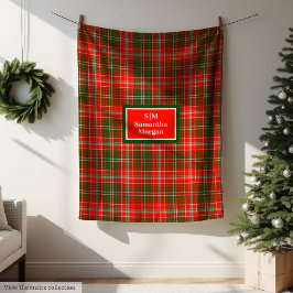 Trendy Tartan Blanket Personalized Christmas Gift Fleecedecke
