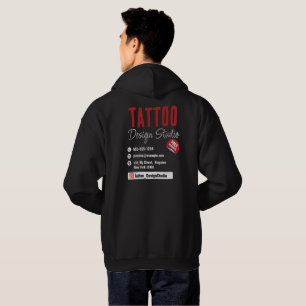 Trendy Tattoo Artist Studio Black and Red Hoodie
