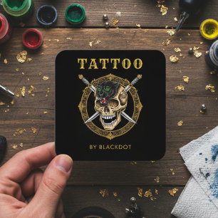Trendy Tattoo Künstler Tattoo Studio Buchungs-QR-C Quadratische Visitenkarte