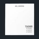 Trendy Teacher To Do List Inspirational  Notizblock<br><div class="desc">Stay inspired and on track with this trendy teacher to‑do list featuring three uplifting words,  each marked with a sweet heart bullet. The modern layout leaves plenty of room for top priorities,  reminders,  and daily classroom tasks.</div>