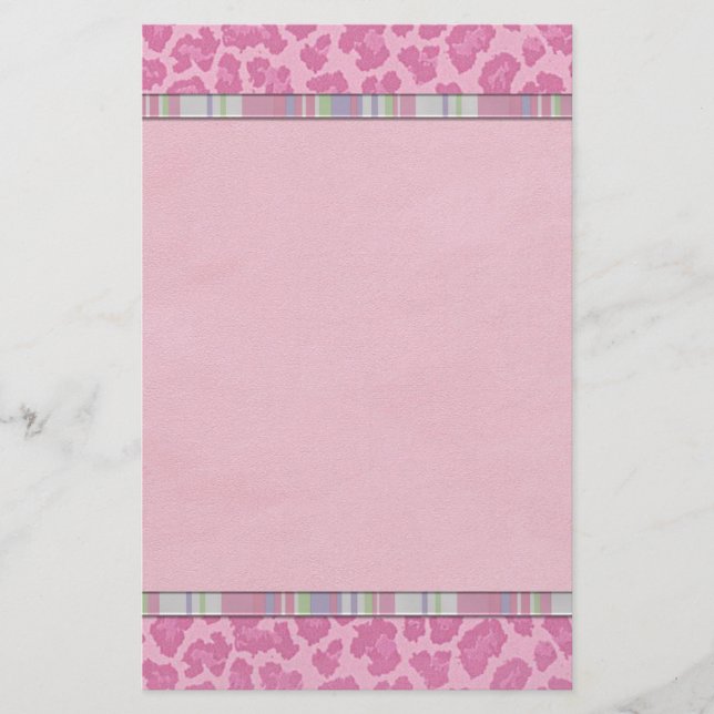 Trendy Teeny Bopper Pink Leopard Briefpapier (Vorderseite)