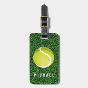 Trendy Tennis Racquet und Ball Personalisiert Gepäckanhänger
